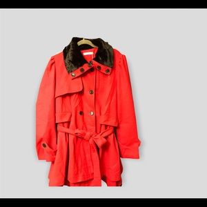 Red trench coat